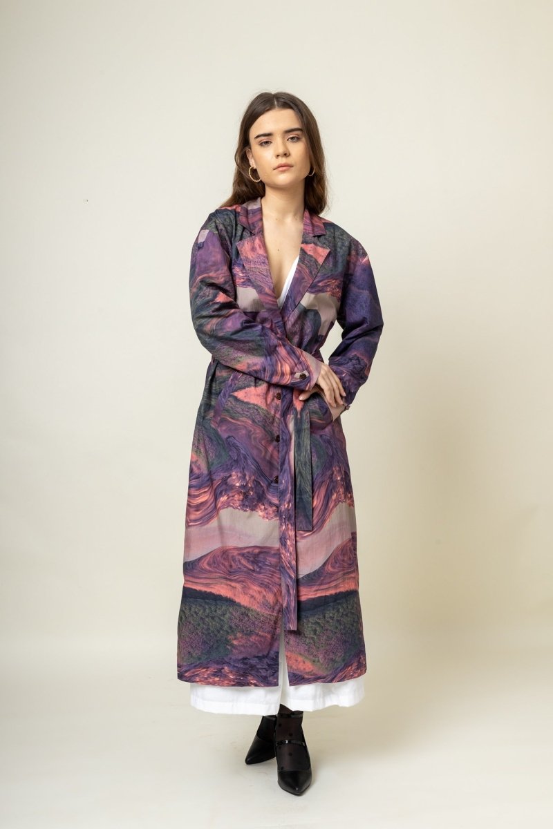 Amelia Printed Upcycled Cotton Trench