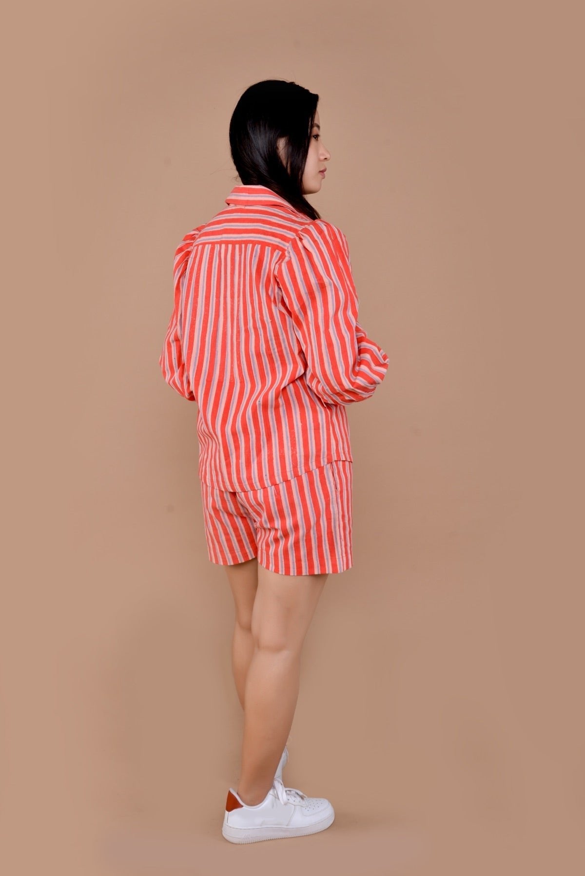 Anna 3 Pc Handloom Cotton Shirts Set With Bustier