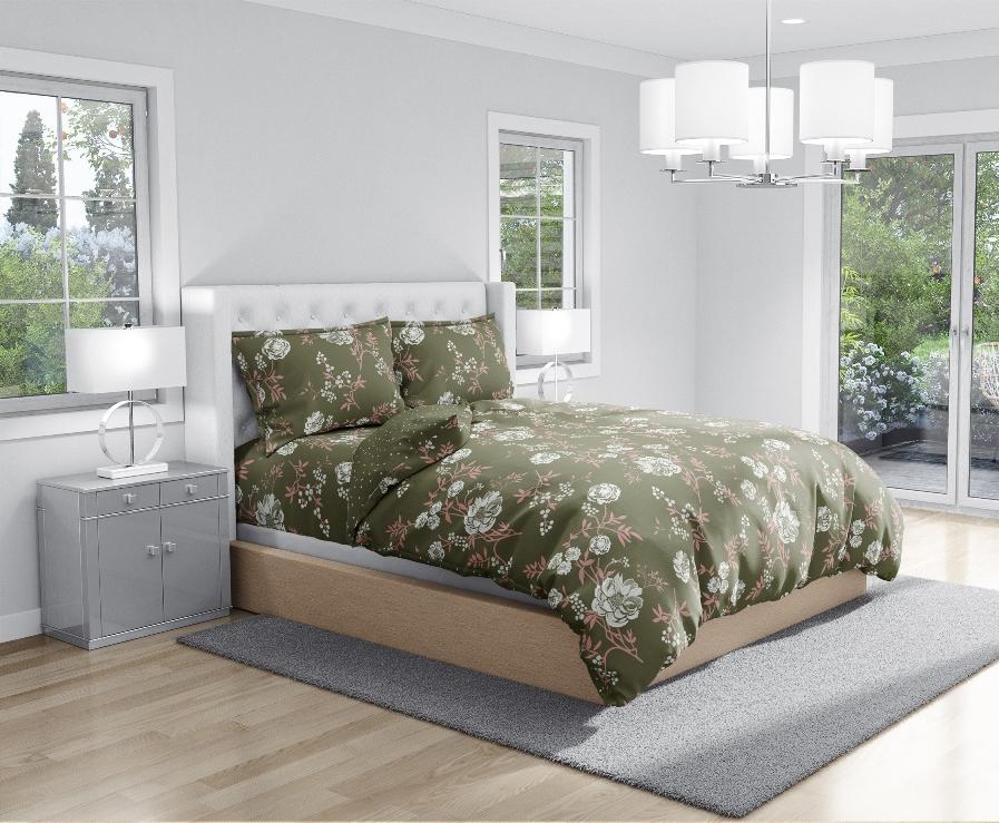 Antimicrobial 100% Cotton Dusty Floral Bedsheet Set