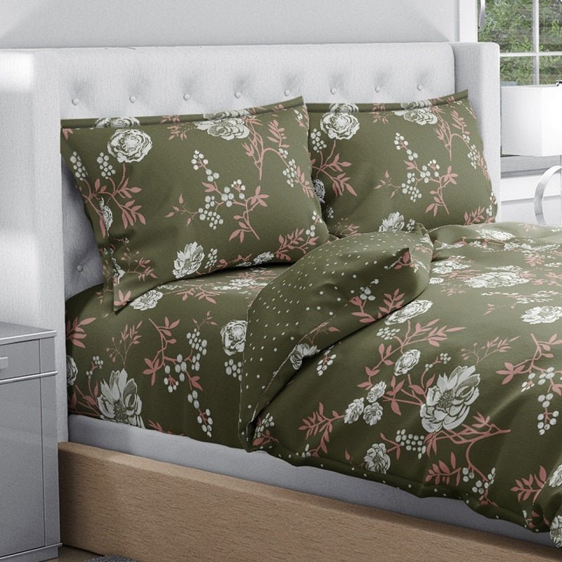 Antimicrobial 100% Cotton Dusty Floral Pillow Covers