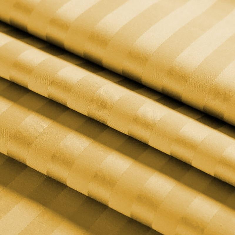 Antimicrobial 100% Cotton Sateen Striped Gold Bedsheet Set