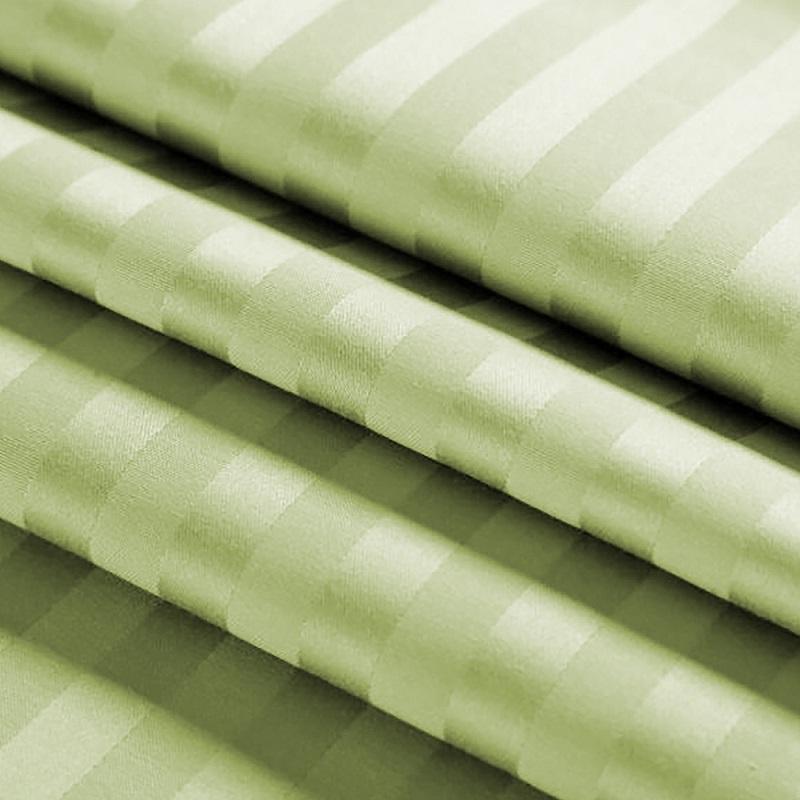 Antimicrobial 100% Cotton Sateen Striped Sage Bedsheet Set