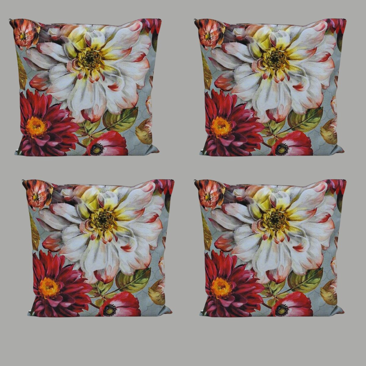 Antique Floral - Recycled Polycotton Cushion Covers- Pack of 4