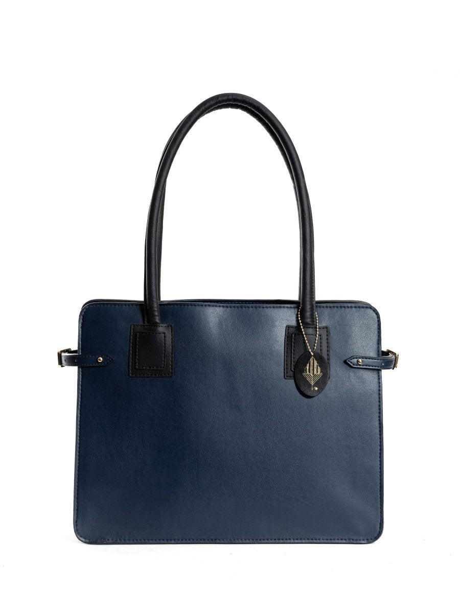 Aranyani- Navy Blue and Black Women's Bag Made with Cactus Leather