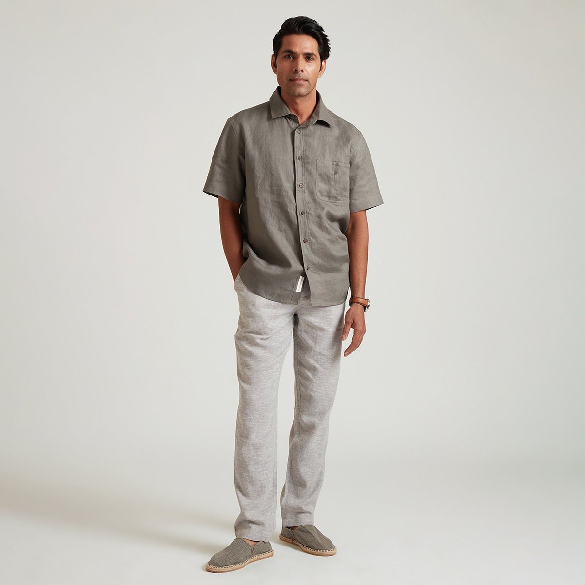 Arthur Organic Linen Half Sleeve Shirt