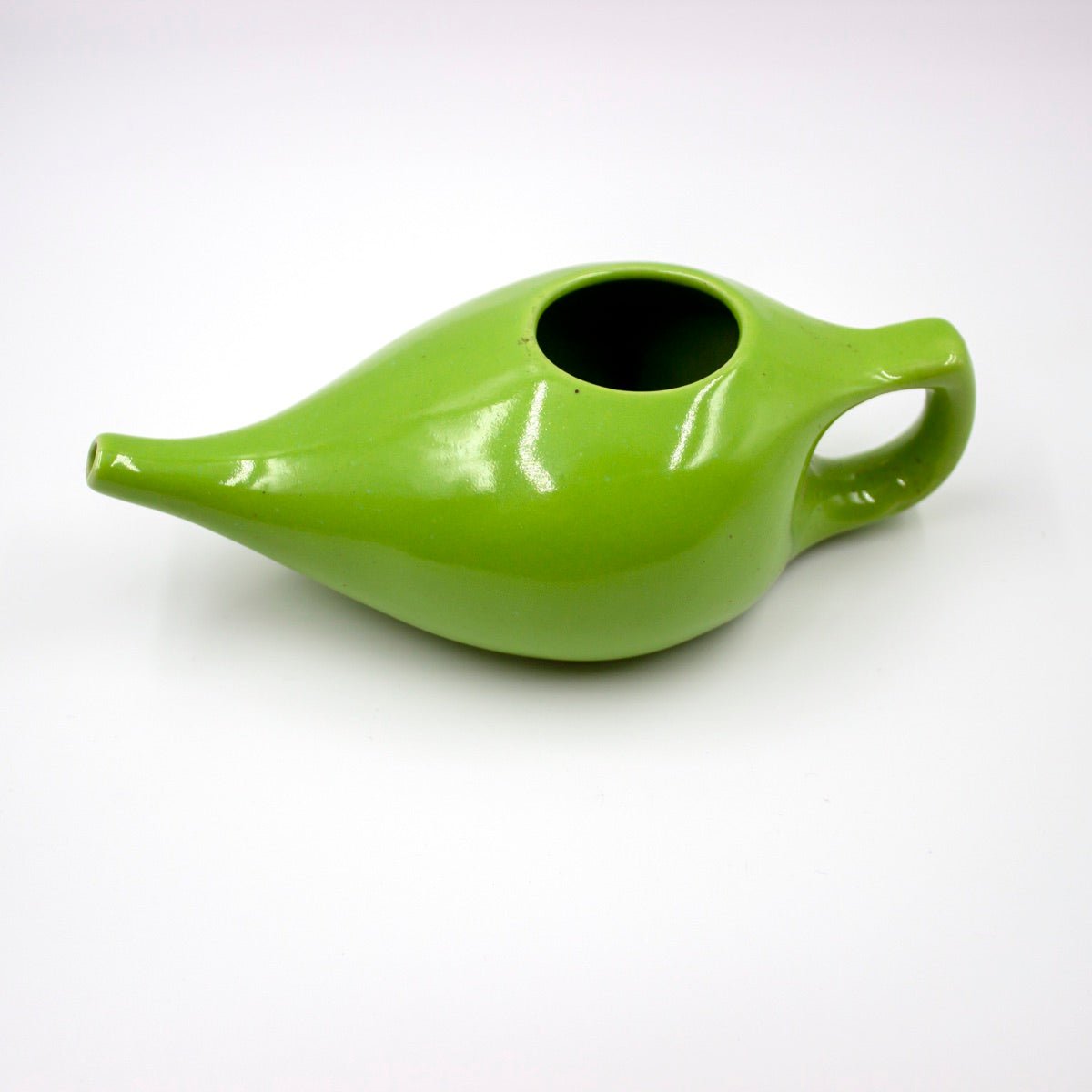 Ayurvedic Ceramic Jala Neti Pot for Nasal Cleansing- Green