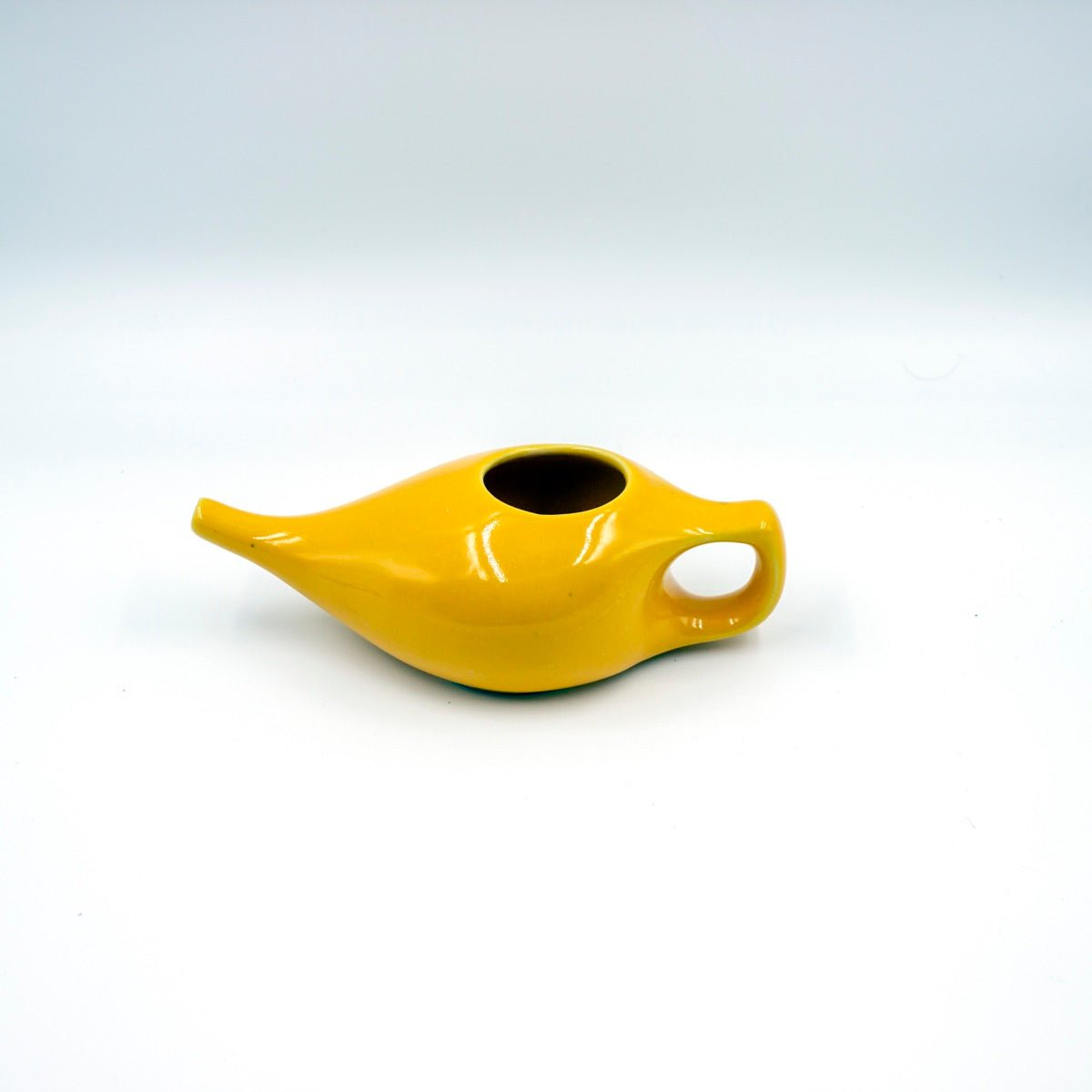 Ayurvedic Ceramic Jala Neti Pot for Nasal Cleansing- Yellow