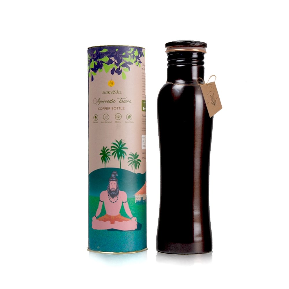 Ayurvedic Vintage Plain Copper bottle - 1 Litre