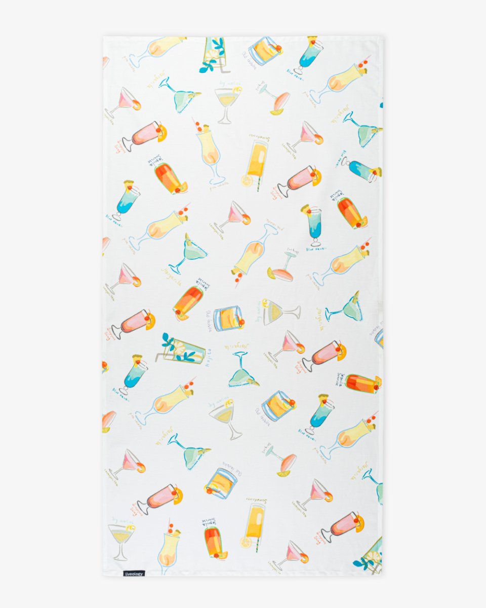 Bamboo & Cotton Blend Printed Bath Towel | Happy Hour