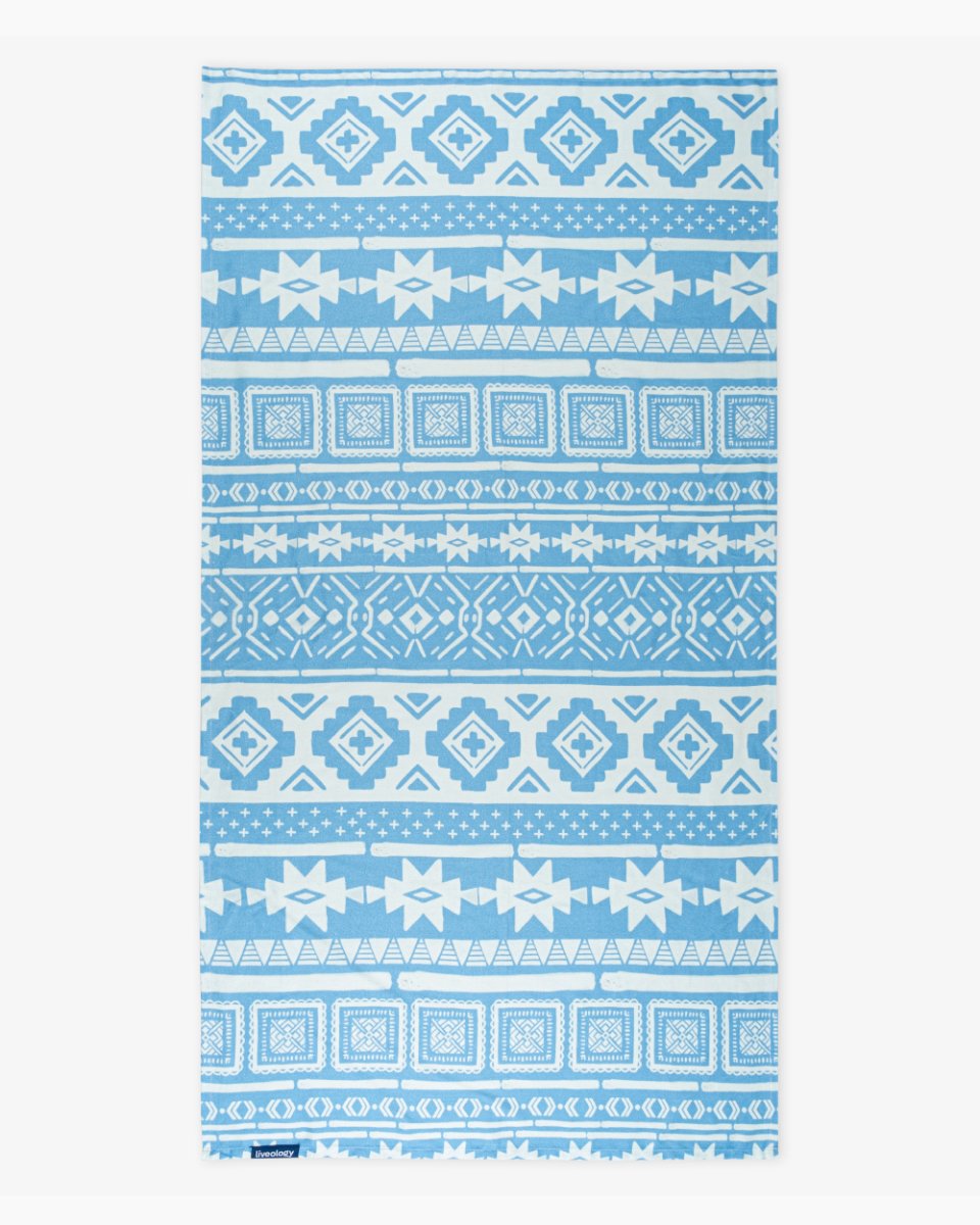 Bamboo & Cotton Blend Printed Bath Towel | Nomad Periwinkle Blue