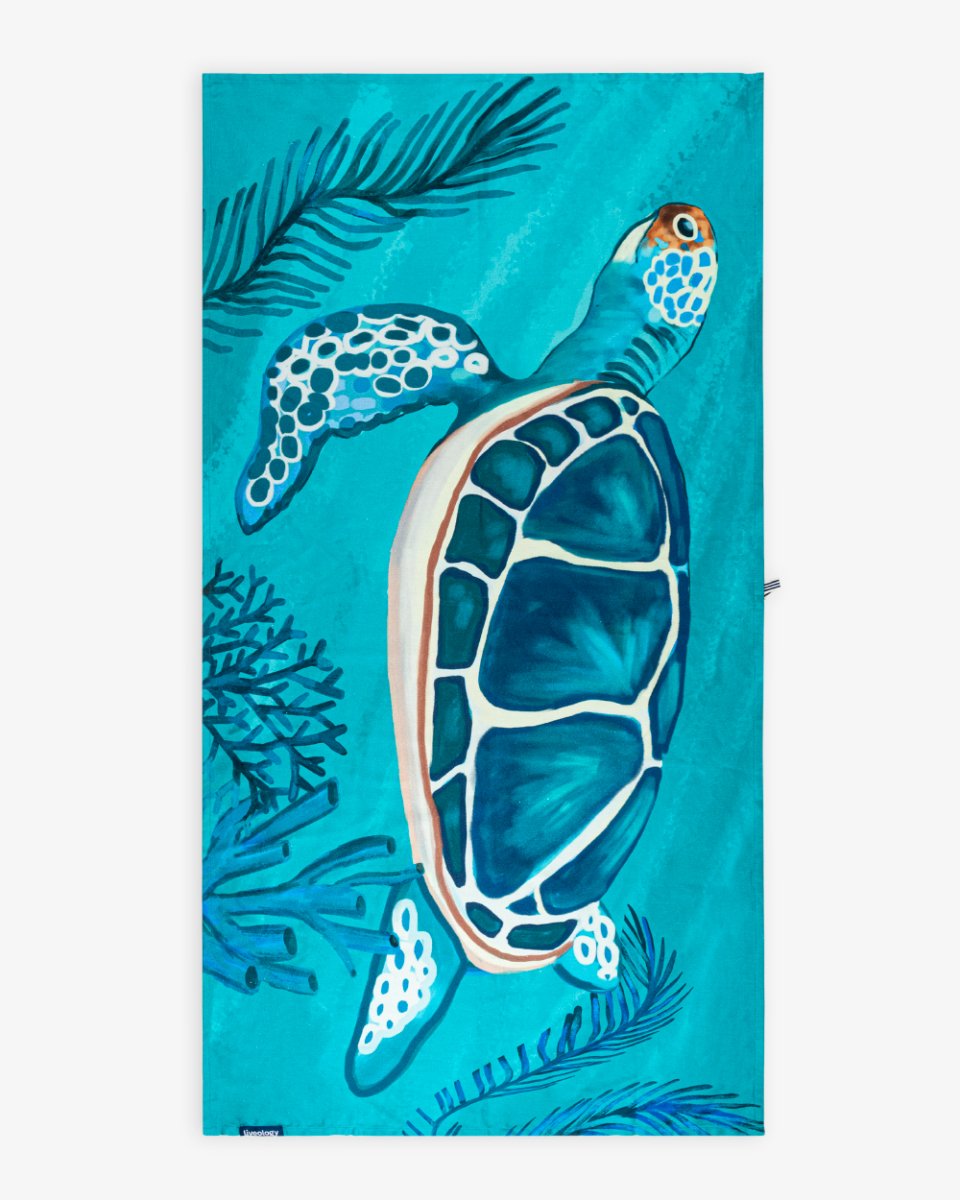 Bamboo & Cotton Printed Beach & Bath Towel | Turtled