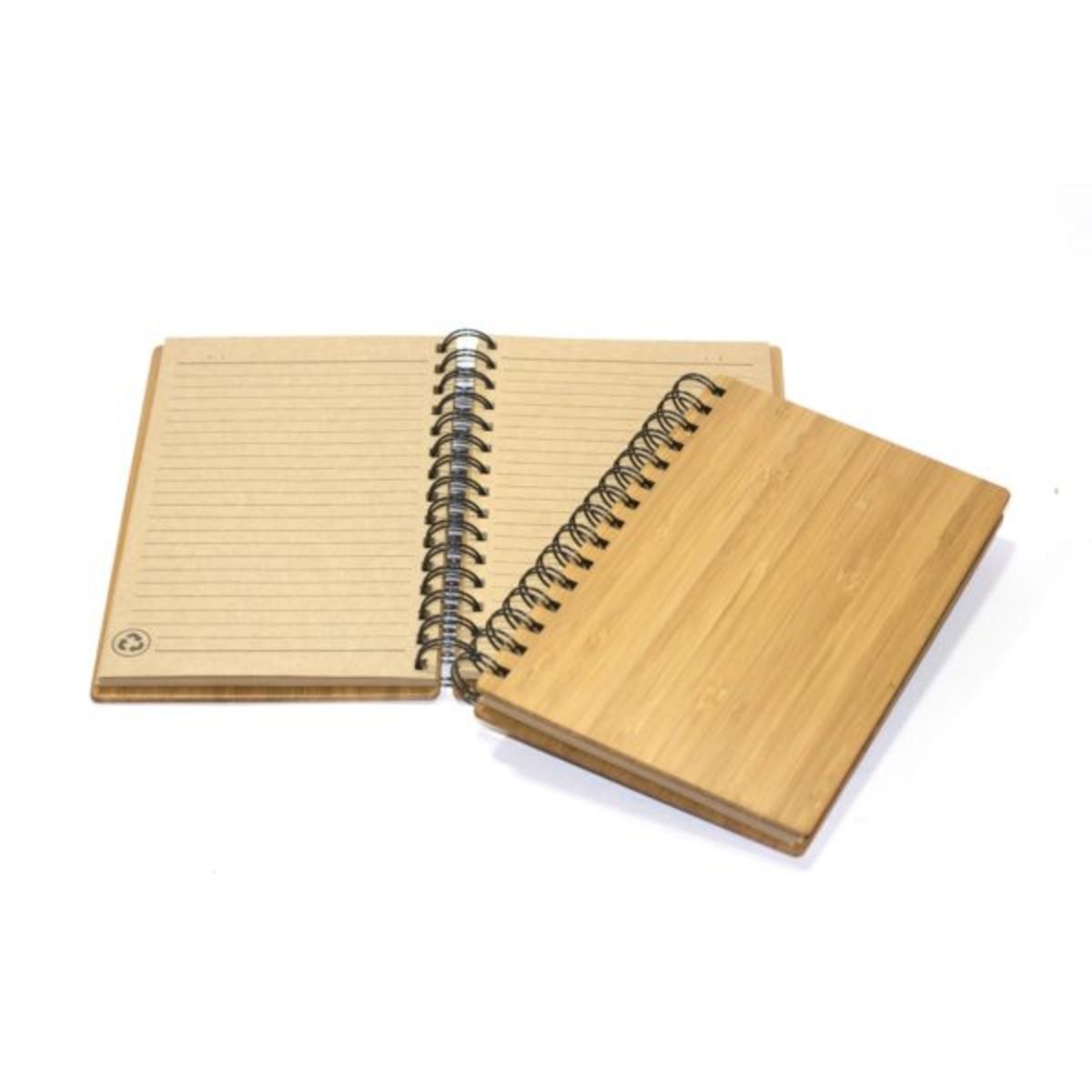 Bamboo Notebook with Recycled Paper and Metal Coil