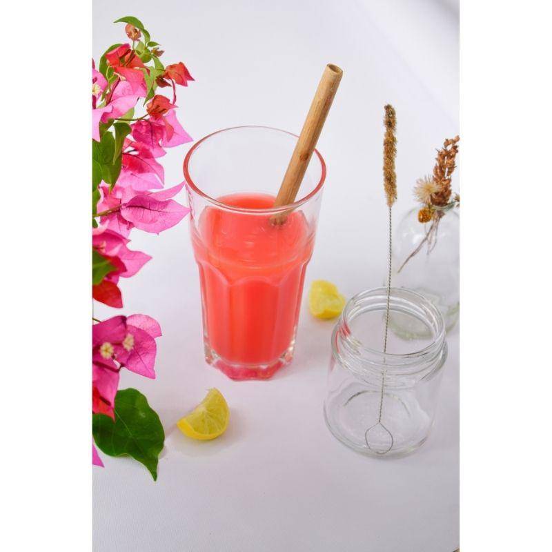 Bamboo Straws with a Sisal Fiber Straw Cleaner