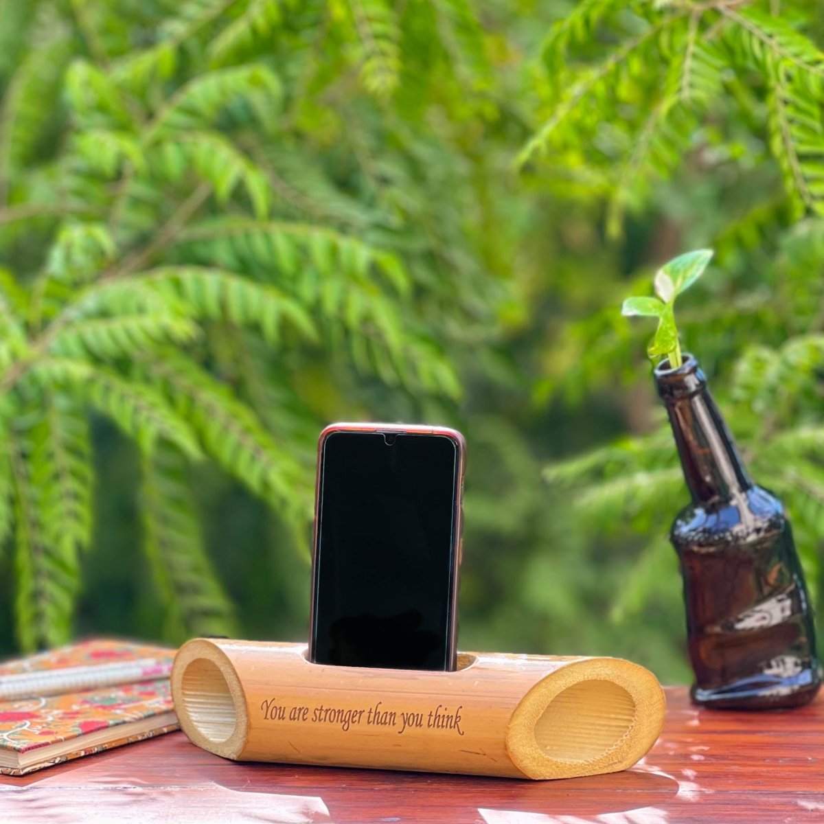 You are Stronger Than You Think Bamboobeat Natural Speaker - Portable Mobile Holder