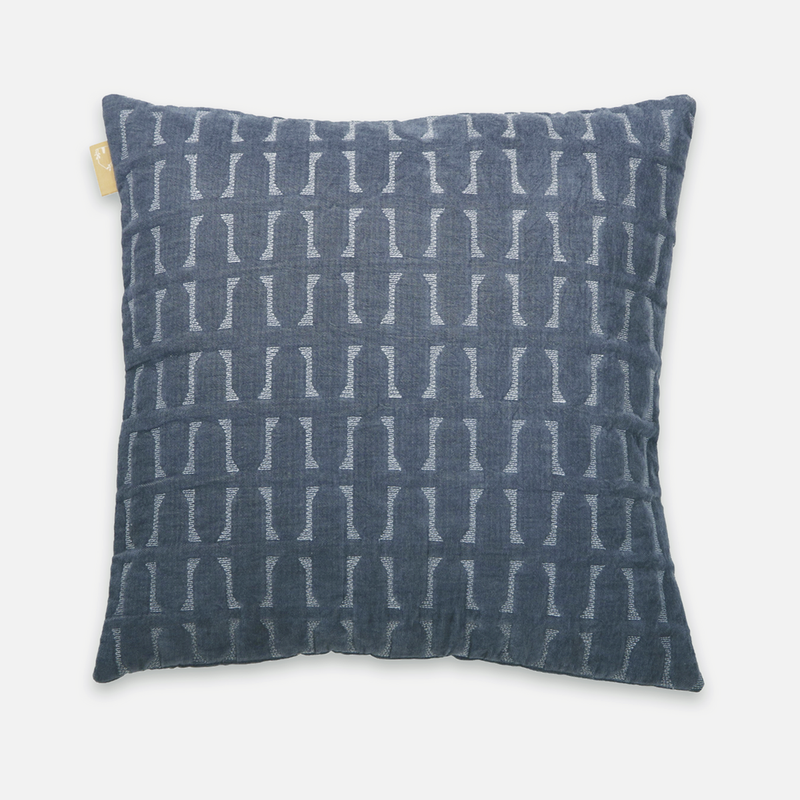 Cotton Cushion Cover | Twig Embroidered | Blue | 45 x 45 cm