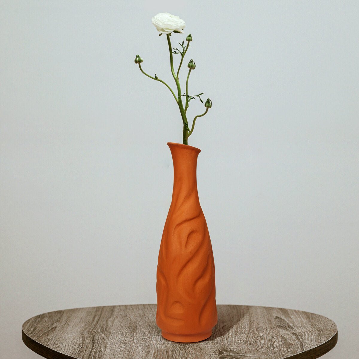 Bot Lipped Profiled Terracotta Flower Vase