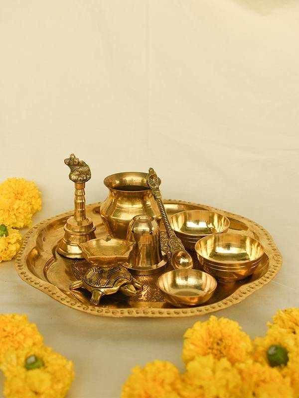 Brass Pooja Thali Set