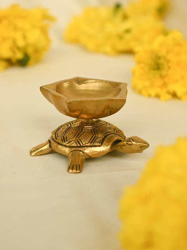 Brass Tortoise Diya