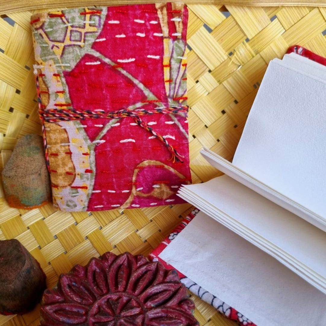 Calla Lliy - Upcycled Fabric-Pocket Diary