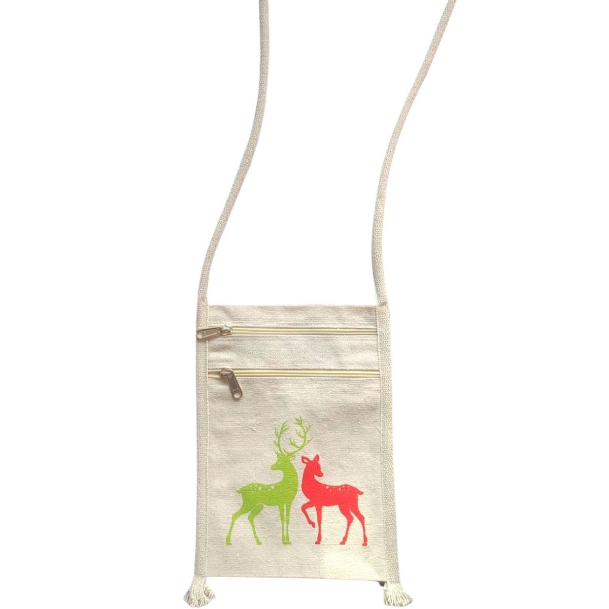 Canvas Sling Bag with Deer Print | Pack of 1