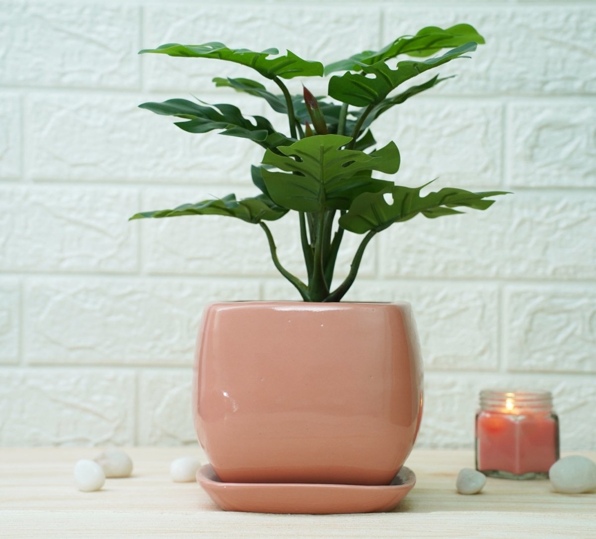 Ceramic Pots For Indoor Plants (Peach Hanoi)