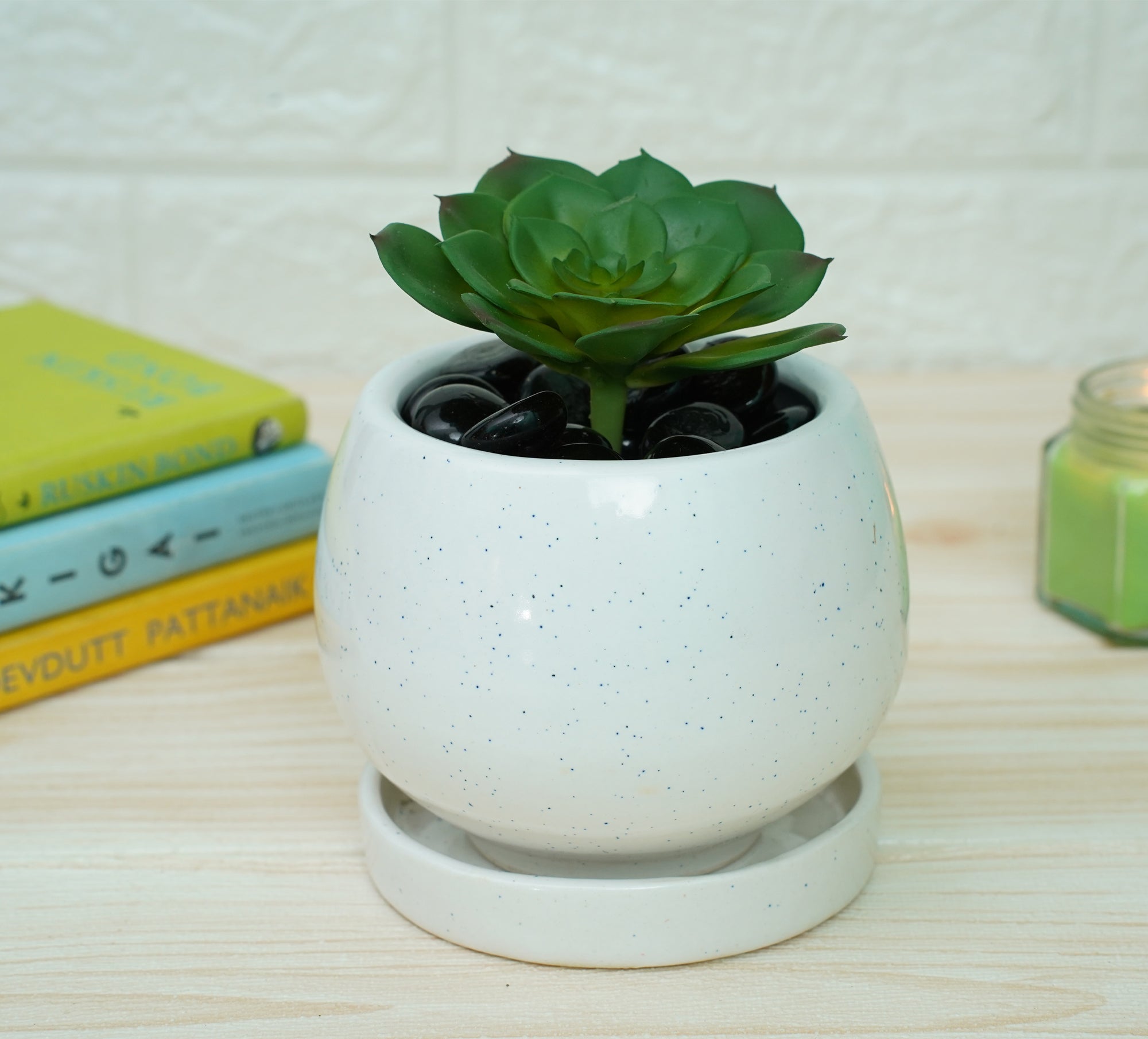 Ceramic Pots For Indoor Plants (White)