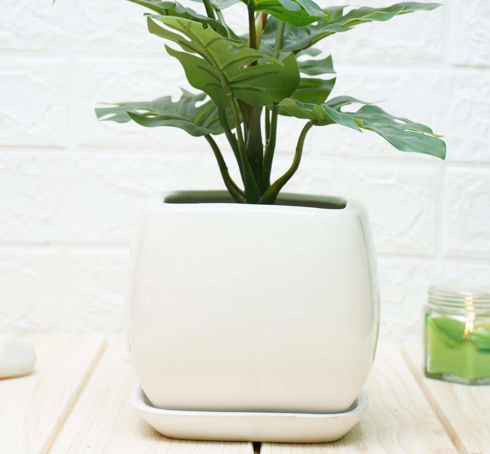 Ceramic Pots For Indoor Plants - White Hanoi