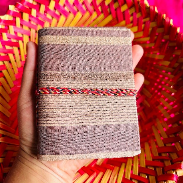 Cinnamon - Upcycled Handloom Fabric-Pocket Diary