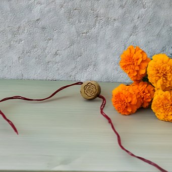 Clayed Blossom Small Circle Eco-Friendly Rakhi with Free Roli & Seeds!