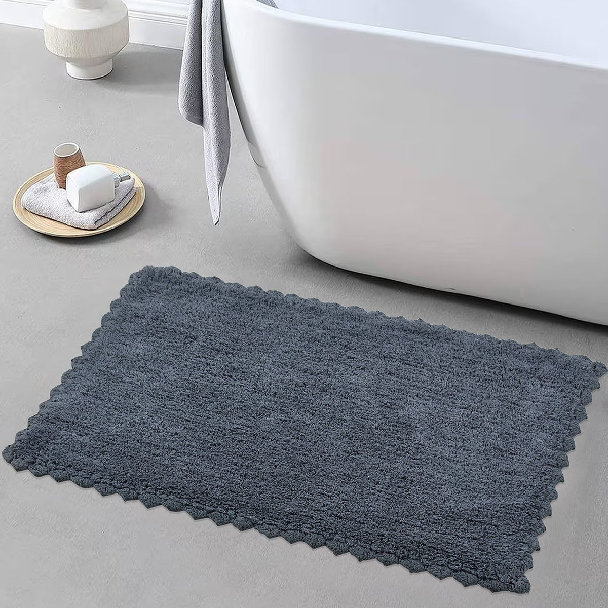 Cloud Walk Rectangle Bathmat - Dark Grey