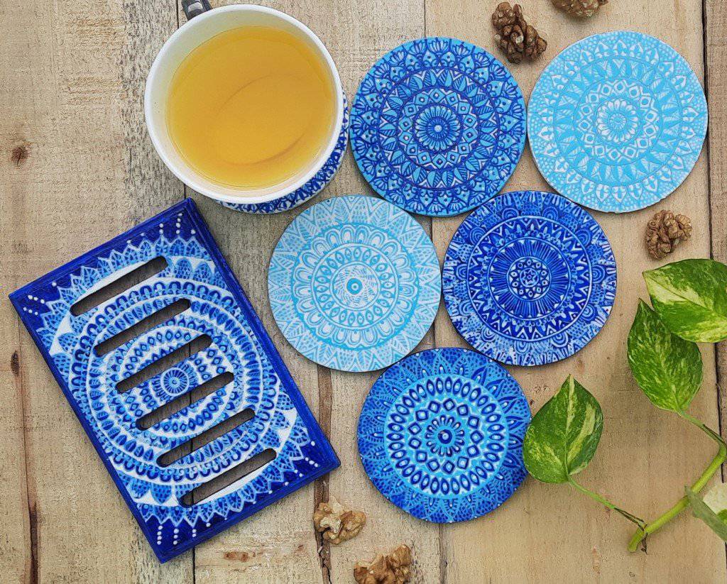 MDF Coasters Painted with Mandala Designs