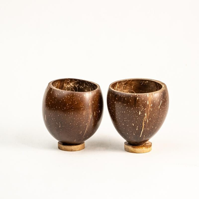 Coconut Shell Cup ( Brown, 200ml ) - Pack of 2