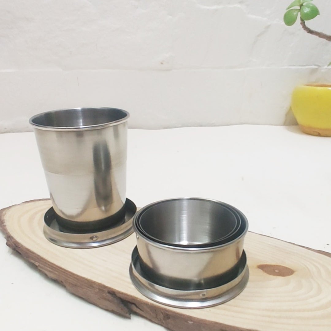 Portable Steel Cup | Foldable Collapsible Reusable