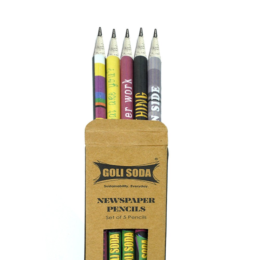 Colour Newspaper Pencils (Pack of 5)