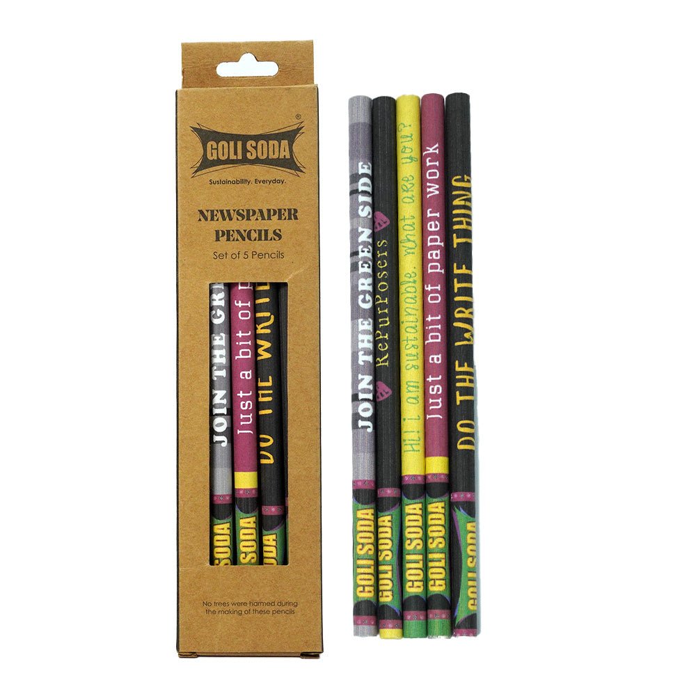 Colour Newspaper Pencils (Pack of 5)