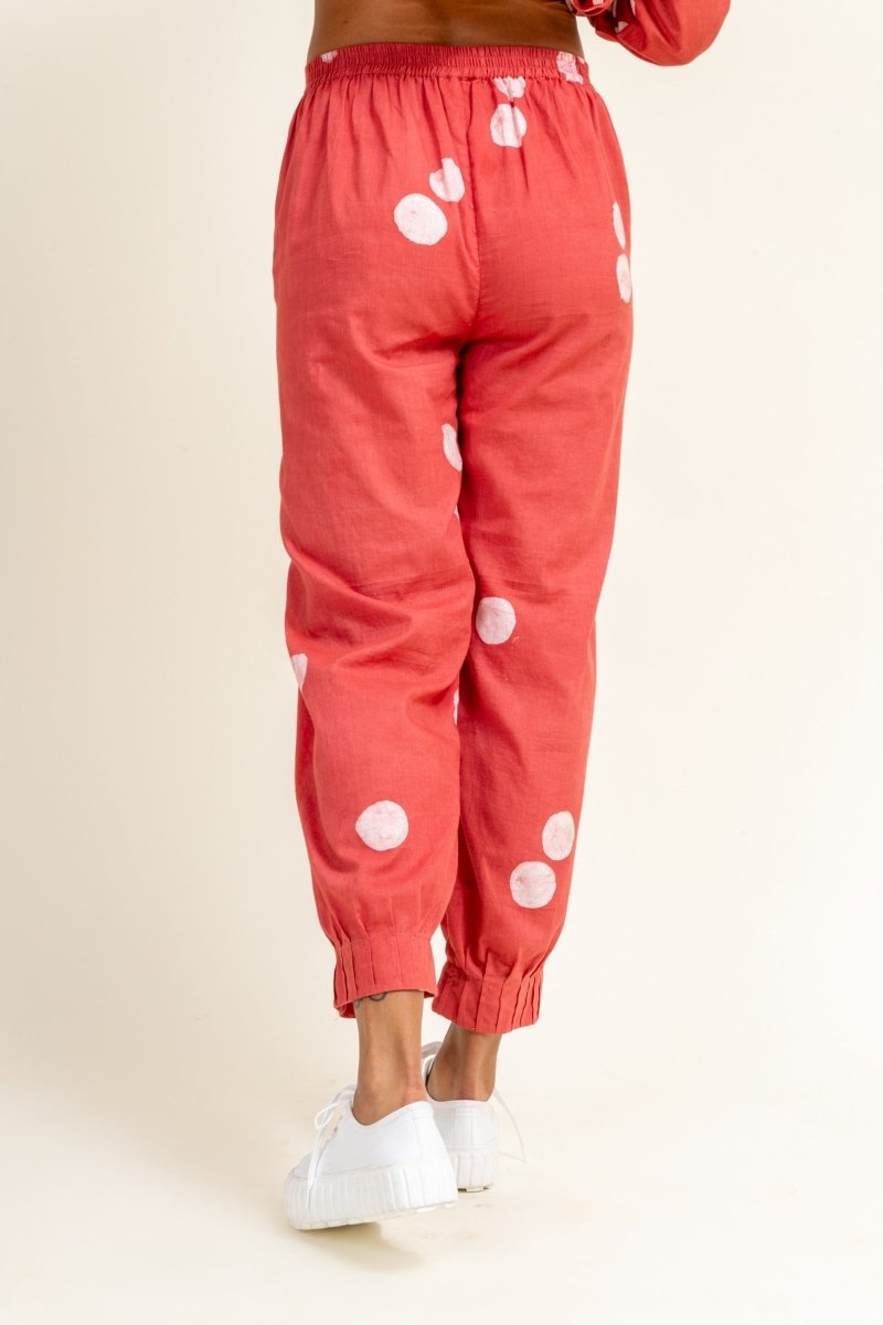 Coral Tucked Upcycled Cotton Pants