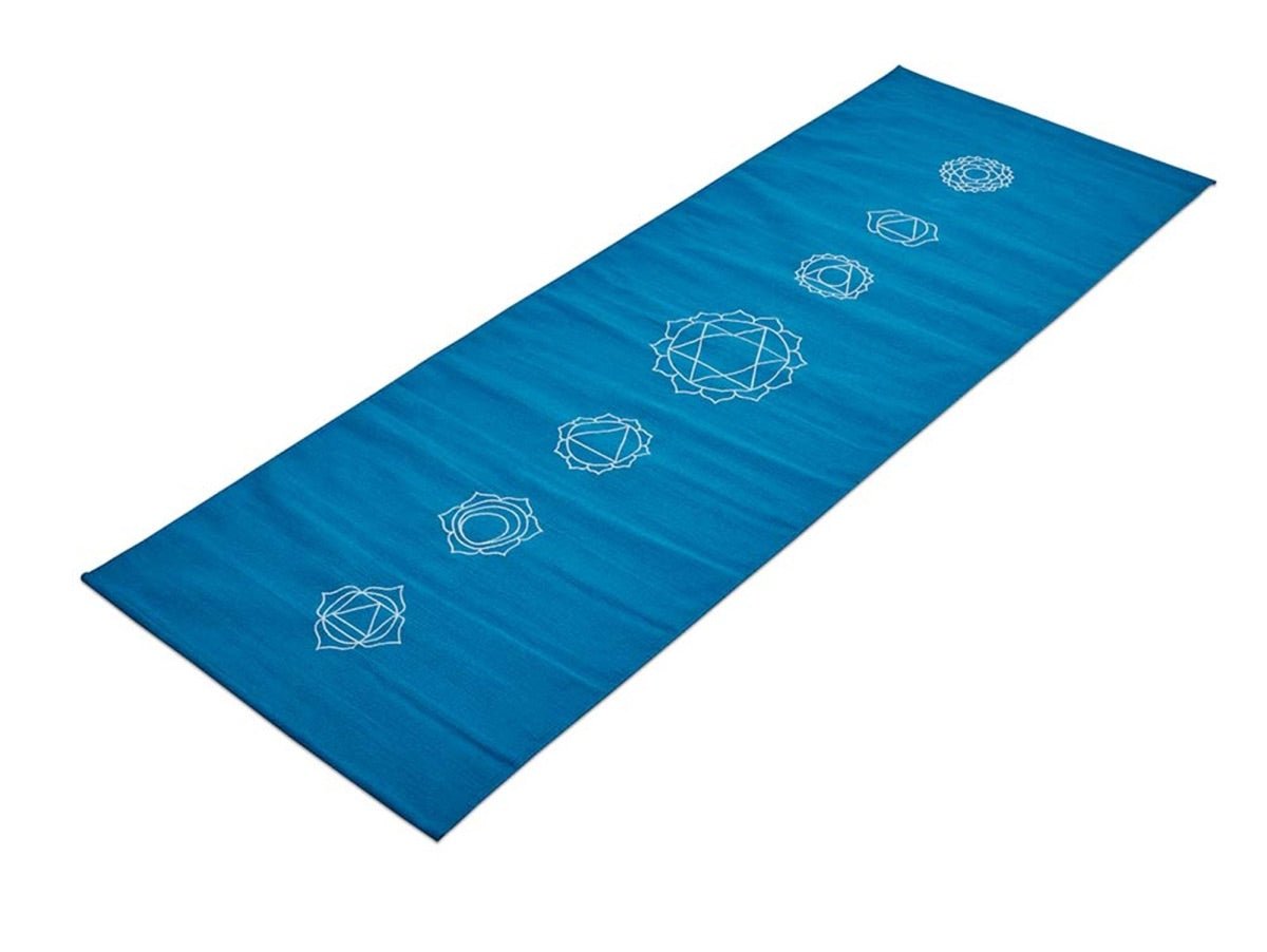 Cotton Yoga Mat- Chakras- Moderate Grip- Blue- 27 inches