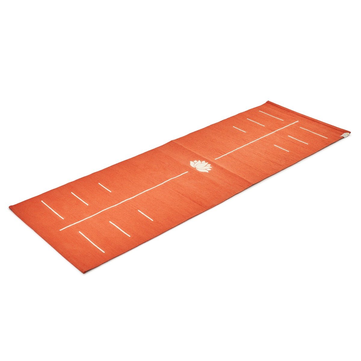 Cotton Yoga Mat- Lotus- High Grip- Orange- 24 inches