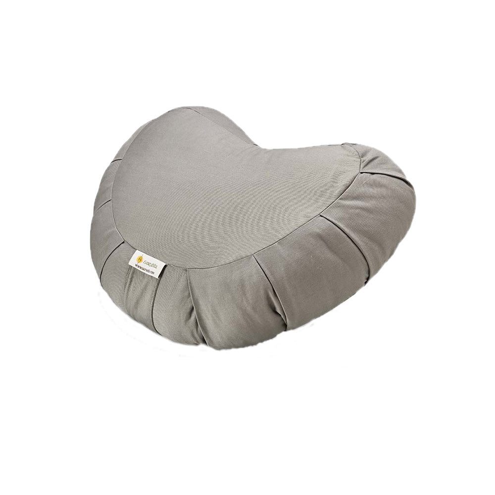 Crescent Zafu Wide Meditation and Yoga Cushion- Grey