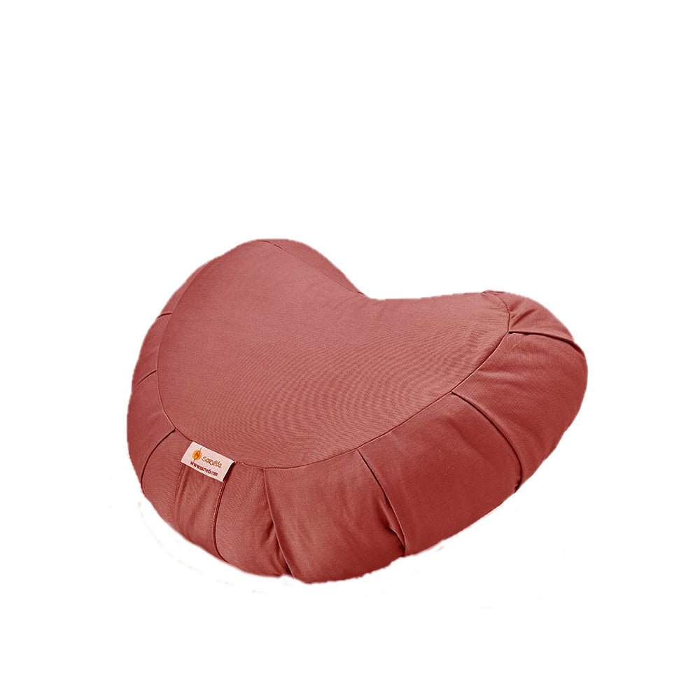 Crescent Zafu Wide Meditation and Yoga Cushion- Rouge Pink