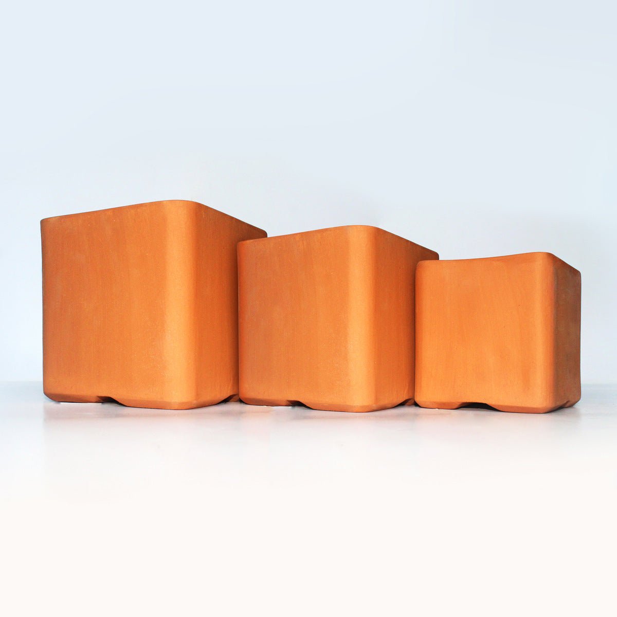 Cuboid Terracotta Planters Set of 3 (Large,Medium,Small)