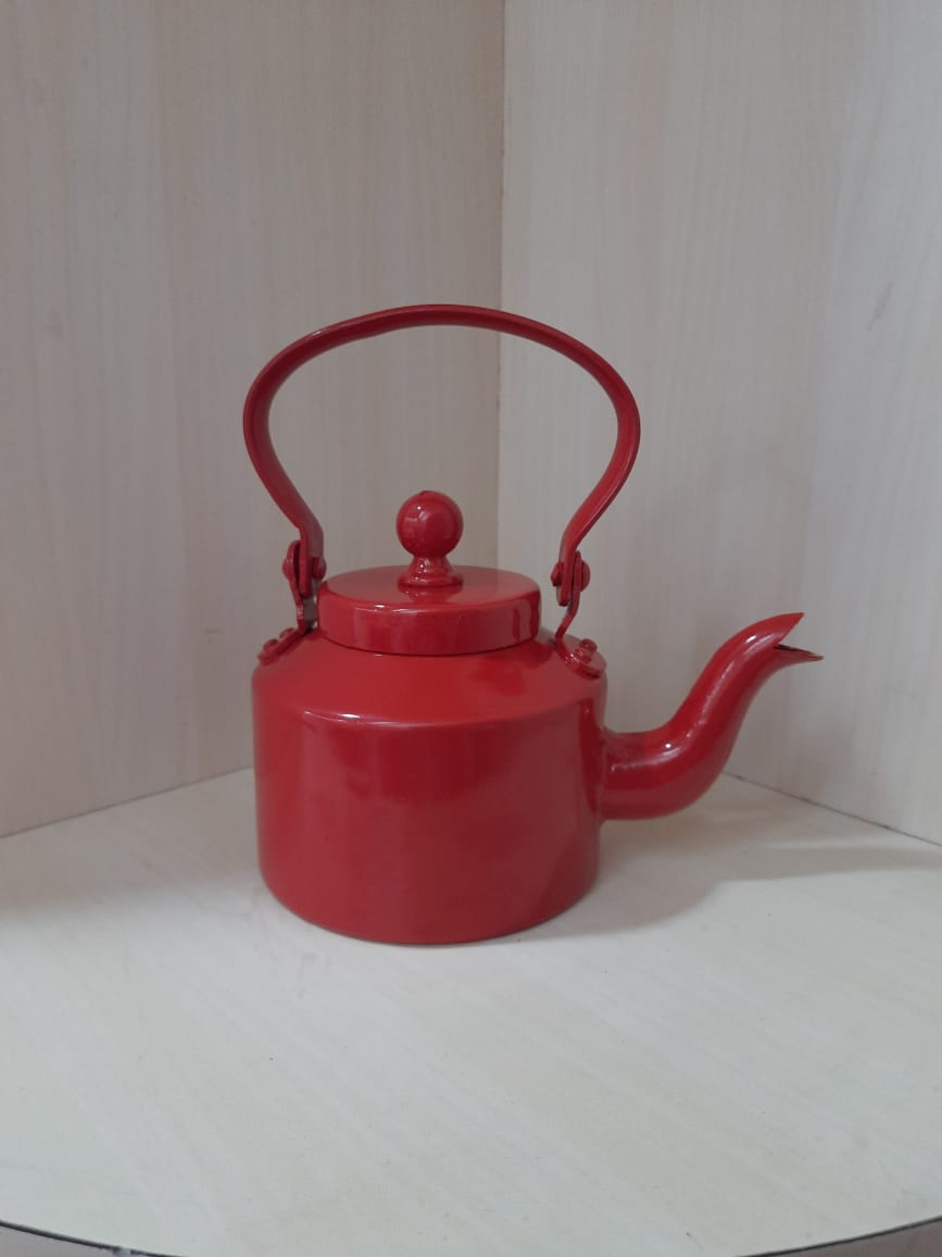 Cutting Chai Aluminium Kettle - Red- 1000 ml