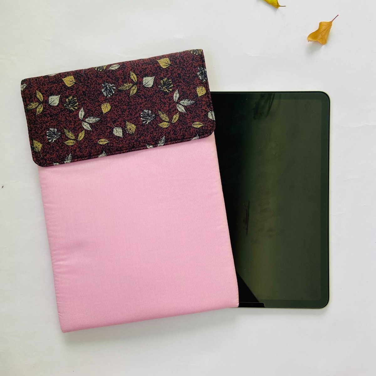 Eco-friendly iPad cover and Tablet Sleeve- Pink with Maroon