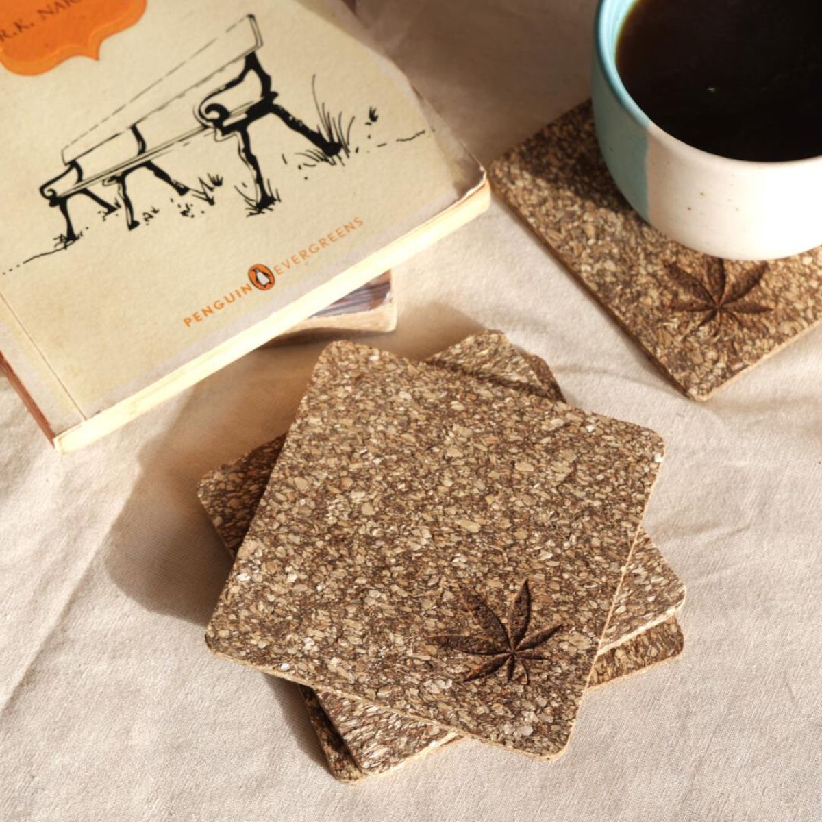 Eco-friendly Square Hemp Wood Coasters