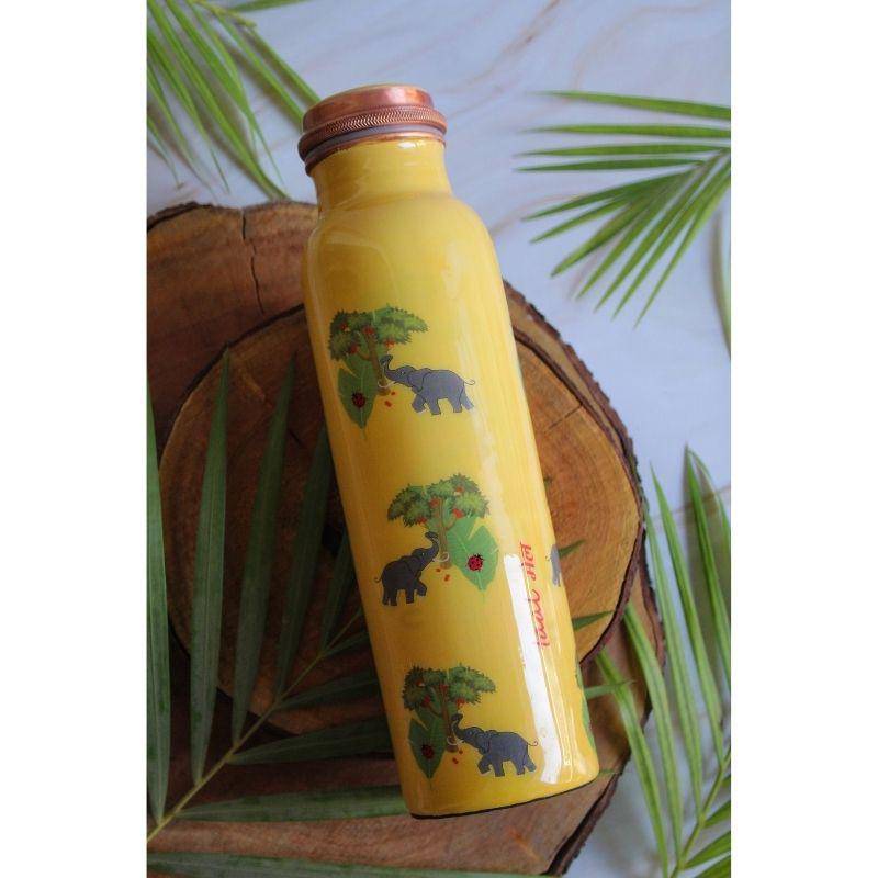 Elephant In Jungle Copper Bottle with Copper Purity Certificate