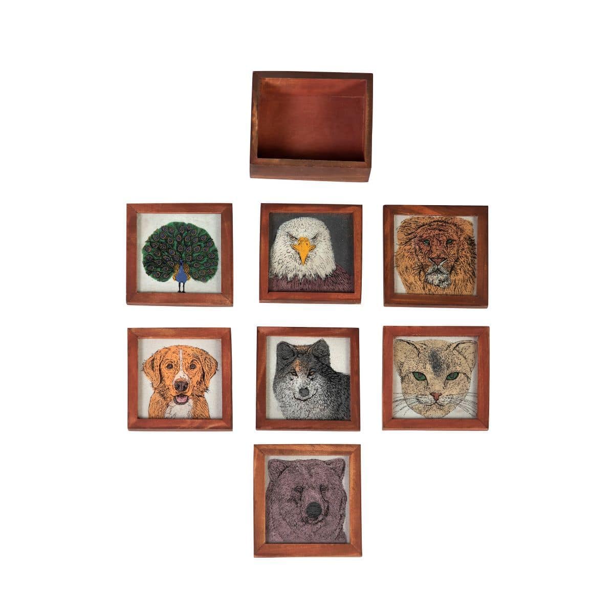 Fab Fauna Coaster Set III Wooden Handicraft