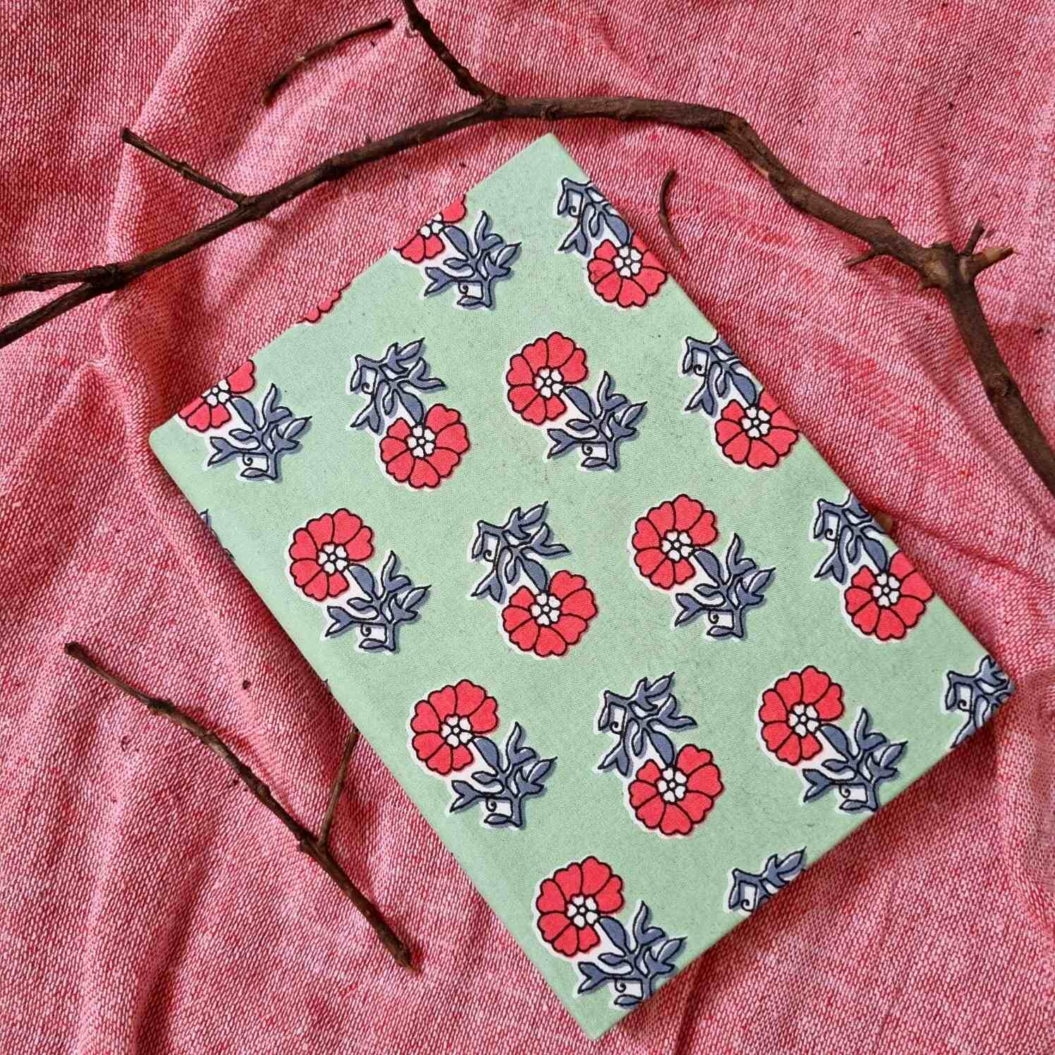 Flora- Upcycled Fabric Journal-Hard-bound