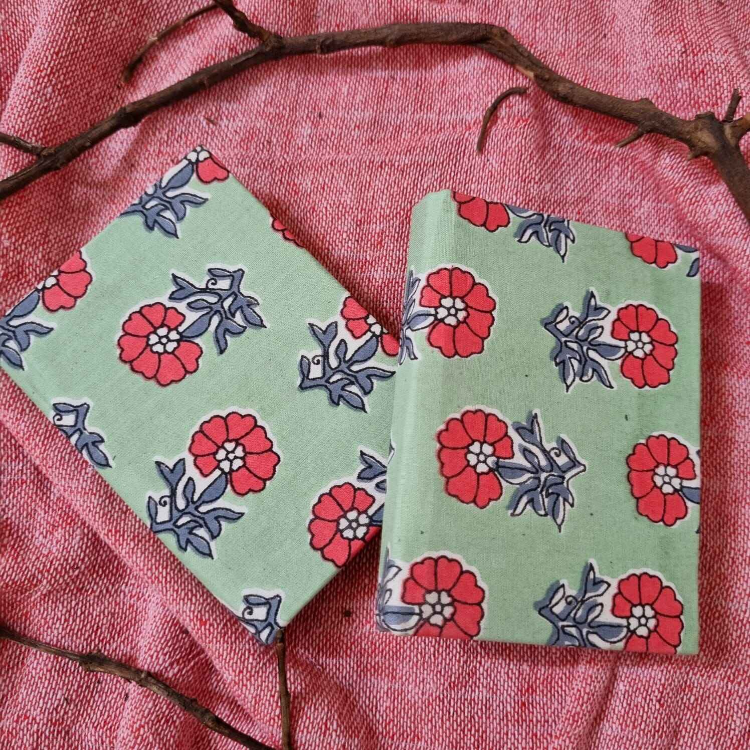 Flora - Upcycled Fabric-Pocket Diary