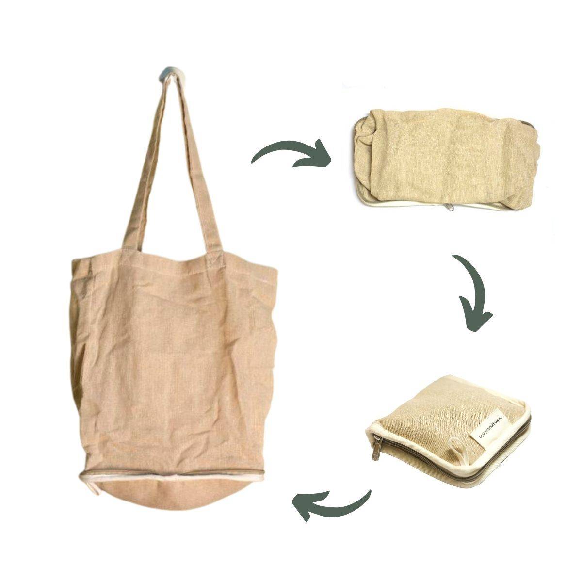 Foldable and Reusable Jute Cotton Shopping Bag