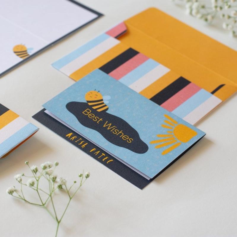 Foldable Gift Cards with Envelopes - Bee Yourself | Bright | 250 GSM Paper